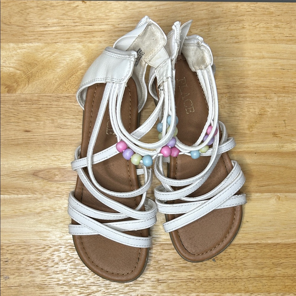 Place White Sandals with Pastel Beads